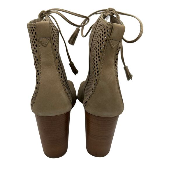 Frye Women's Gabby Perforated Ghillie Block Heel Leather Sandals Size 11 - Picture 5 of 8